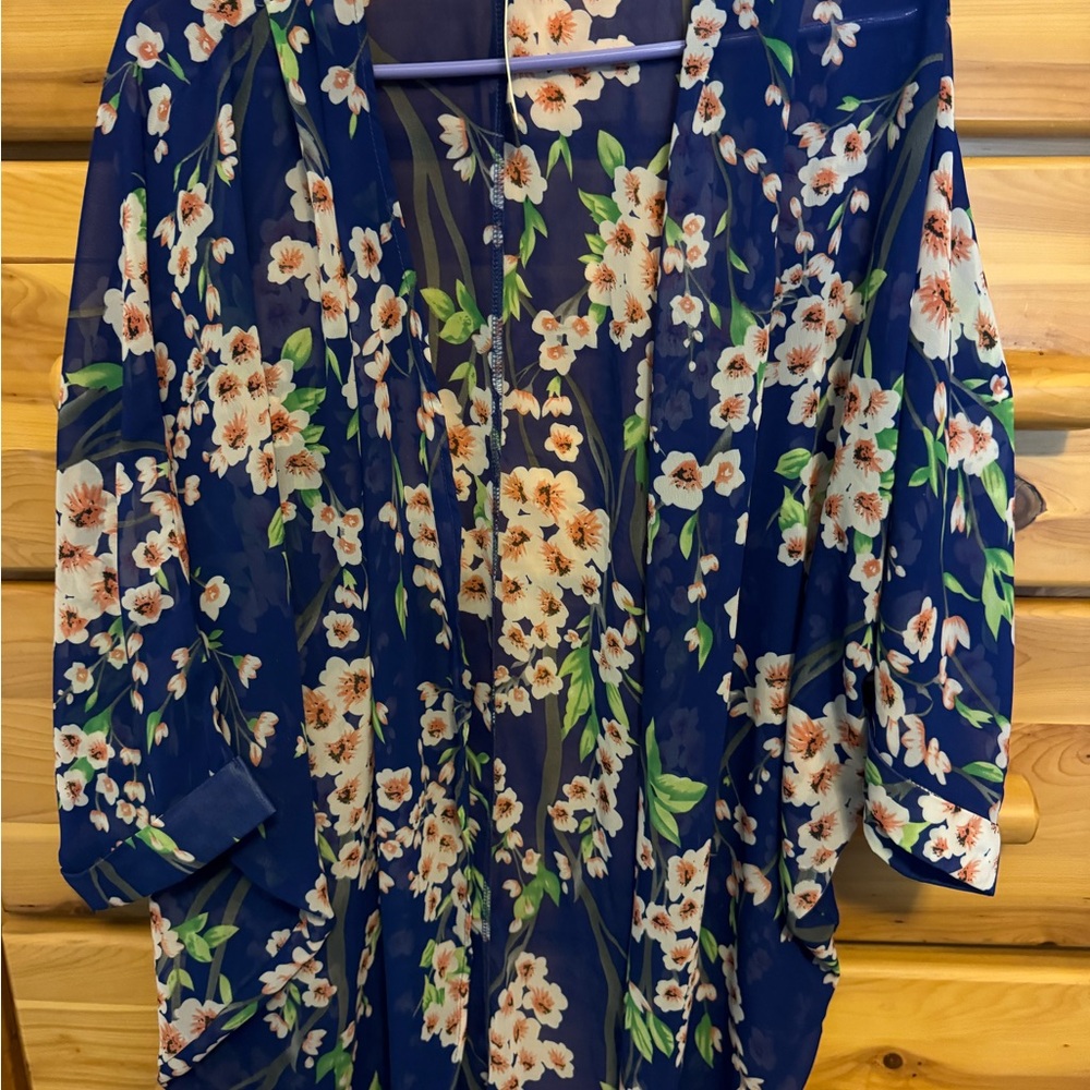 Floral Navy Kimono Cardigan